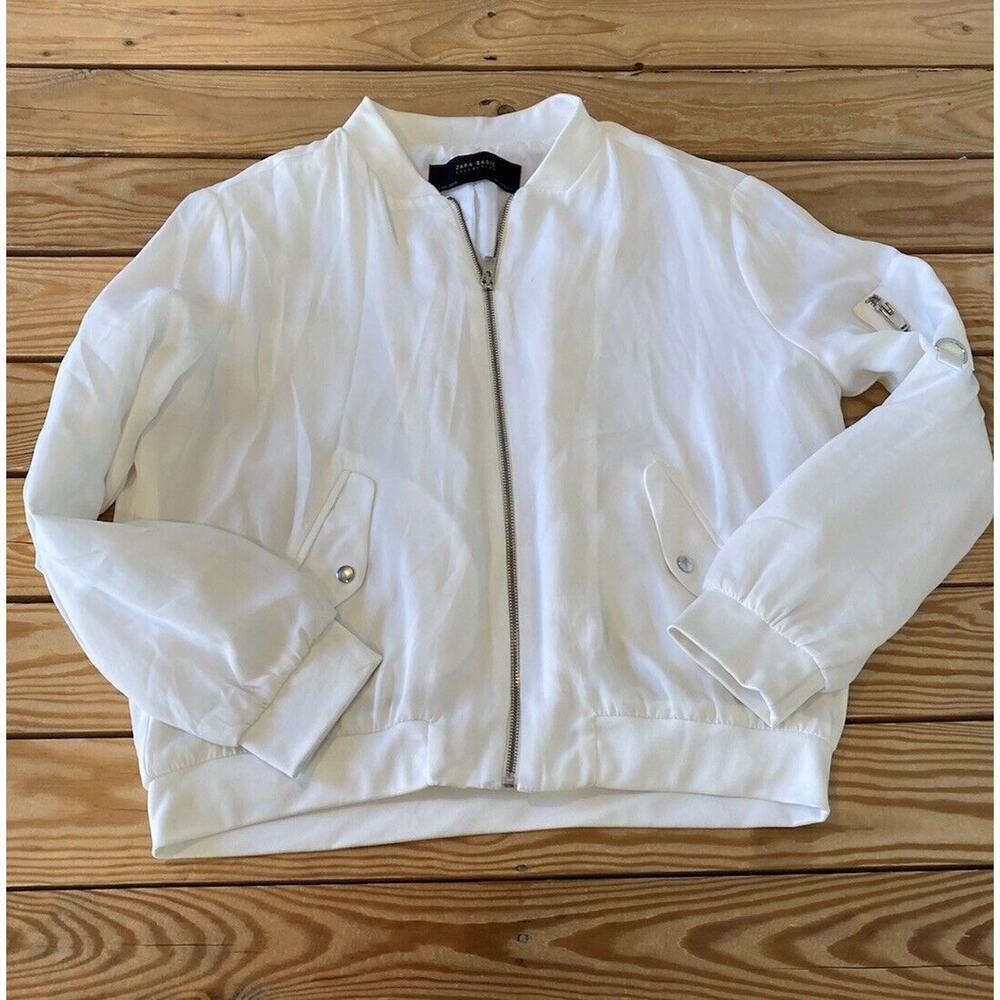 Zara Basic Collection Full Zip Silky Jacket Size … - image 1